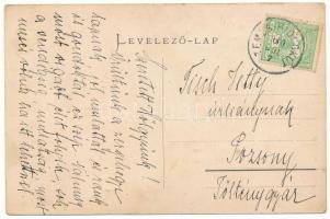 1910 Temeshidegkút, Hidegkút, Sabran-Guttenbrunn, Zabrani; Staatschule, Totalansicht, Hauptgasse / i...