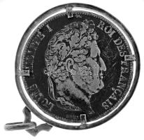 Franciaország 1848A 5Fr Ag "I. Lajos Fülöp" foglalatban T:VF France 1848A 5 Francs Ag "Louis Philippe I" in frame C:VF