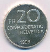 Svájc 1993B 20Fr Ag "Paracelsus" T:PP fo. Switzerland 1993B 20 Francs Ag "Paracelsus" C:PP spotted Krause KM#73