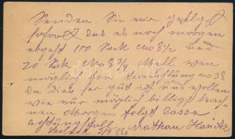 1886 2 x 5kr díjjegyes levelezőlapon ajánlott küldeményként feladva Aradra "SZOLNOK"