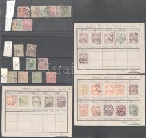 1900-1909 Turul 36 db bélyeg vízjel és számvízjel állásokra beazonosítva 2 db stecklapon és 3 db füzetlapon