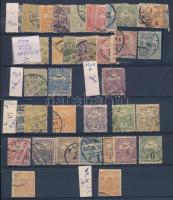 1900-1904 Turul 39 db bélyeg vízjel és számvízjel állásokra beazonosítva, 2 db stecklapon