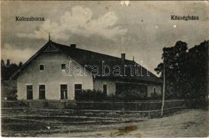 Kolozsborsa, Borsa; Községháza. Fogyasztási szövetkezet kiadása / town hall (ragasztónyom / glue marks)