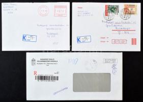 89 db modern vegyes küldemény, közte ajánlott, K ragjegy, stb.