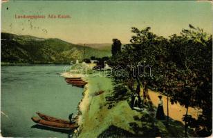 1914 Ada Kaleh, Landungsplatz / kikötő. M. G. kiadása (Orsova) / Danube port (Rb)