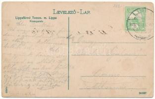 1912 Lippafüred, Lippafürdő, Baile Lipova (Temes, Timis); Kiss nyaraló, montázs vendégekkel / villa,...