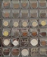 Vegyes, mintegy 150db-os magyar és külföldi érmékből álló tétel használt állapotú berakóban, közte H...