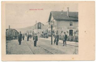 Málnásfürdő, Baile Malnas, Malnas Bai; vasútállomás, gőzmozdony. Adler fényirda (Szászváros) / railway station, locomotive (EK)