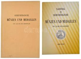 Resch, Adolf: Siebenbürgische Münzen und Medaillen von 1538 bis zur Gegenwart + Nachtrag zu Siebenbürgische Münzen und Medaillen von 1538 bis zur Gegenwart. (Erdélyi érmék és emlékérmek 1538-tól máig + Függelék). Reprint kiadások, kiadó nélkül, a függelék modern kiadás. / Reprint, without publisher, the addendum is modern.