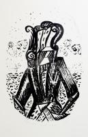 Olvashatatlan jelzéssel: Szürrealista alak (olvashatatlan címmel). Litográfia, papír. Számozott (10/3). 35x23 cm