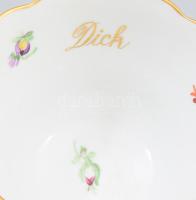 Herendi, Óherendi névre szóló nagy bögre és tál. "Dick" névre. Kézzel festett, jelzett, mi...