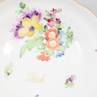 Herendi, Óherendi névre szóló nagy bögre és tál. "Dick" névre. Kézzel festett, jelzett, mi...