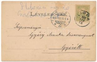 1905 Lippa, Lipova; Magyar király szálloda, Polgári és kereskedelmi iskola. Krivány György kiadása /...