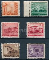 1951-1953 6 db Épületek bélyeg számvízjellel (rozsdafoltok / stain)
