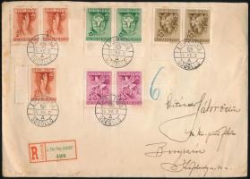 1939 Ajánlott levél Pax-Ting 78f bérmentesítéssel "GÖDÖLLŐ" - "BEREGSZÁSZ" (foltos / stain)