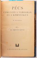 Szőnyi Ottó: Pécs. Utmutató a városban és környéken. Pécs, é.n., Danubia, 136+8 p.+ 8 (fekete-fehér képtáblák) t. +1 (kihajtható alaprajz) t. + 3 (kihajtható térképek) t. 2. kiadás. Szövegközti fekete-fehér képekkel, egészoldalas táblákkal, egy kihajtható alaprajzzal és 3 térképpel illusztrált. Korabeli reklámokkal. Átkötött félvászon-kötés, kopott borítóval, 1 tábla és 2 lap (I-IV) hiánnyal.