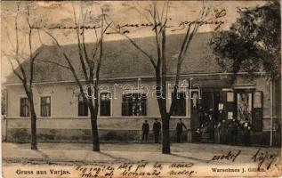 Varjas, Varias; Warenhaus J. Gillich. J. Dajkovits Nachfolger / üzlet / shop (fa)