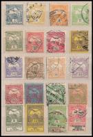 1913-1914 20 db Turul és Árvíz bélyeg bélyeg azonos "nyitott rács" lemezhibával