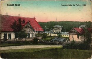 1915 Borszékfürdő, Baile Borsec; Kamenyitzky és Patka villák / villas (kopott sarkak / worn corners)