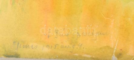 Gimes Lajos (1886-1945): A Búg partján (I. világháborús katona sírja), 1915. Akvarell, papír, jelzet...