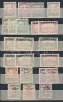 Nyugat-Magyarország 1921 31 db bélyeg, benne sorok és darabok, kétoldalas kis berakólapon, Bodor vizsgálójellel
