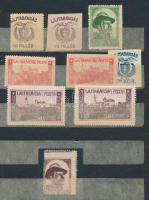 Nyugat-Magyarország 1921 31 db bélyeg, benne sorok és darabok, kétoldalas kis berakólapon, Bodor viz...