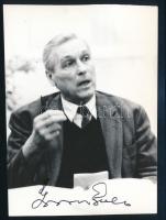 Grosics Gyula (1926-2014) labdarúgó kapus, az Aranycsapat tagjának aláírása egy őt ábrázoló fotón, 1...