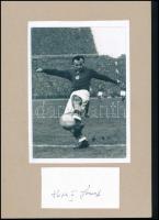 Tóth József, Tóth II. József (1929- 2017) labdarúgó az Aranycsapat tagjának aláírása egy őt ábrázoló...