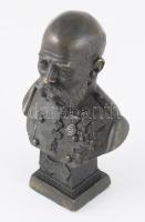 Jelzés nélkül: I. Ferenc József osztrák császár, magyar és cseh király, az Osztrák-Magyar Monarchia uralkodójának büsztje. Bronz 11 cm