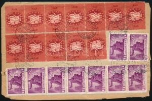 1946 (8. díjszabás) Budapest helyi ajánlott levél 26 db bélyeggel