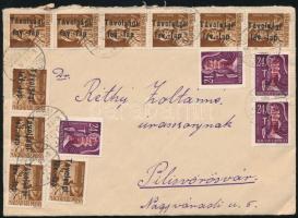 1946 (16. díjszabás) Távolsági levél 38 db bélyeggel / Domestic cover with 38 stamps