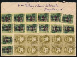 1946 (16. díjszabás) Távolsági levél 38 db bélyeggel / Domestic cover with 38 stamps