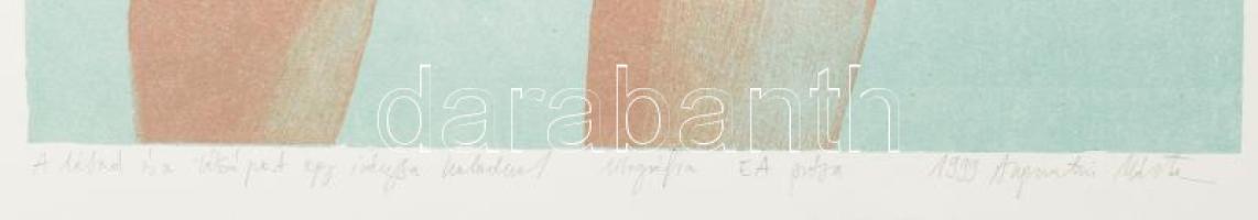 Augusztin Márta (1976): Lábad és a túlsó part egy irányba haladnak, 1999. Litográfia, papír, jelzett...