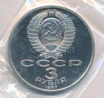 Szovjetunió 1987. 3R Cu-Ni "Októberi forradalom 70. évfordulója" lezárt fóliacsomagolásban T:PP Soviet Union 1987. 3 Roubles Cu-Ni "October Revolution 70th Anniversary" in sealed foil pack C:PP Krause Y#207
