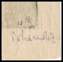 Pohárnok Zoltán (1905-1976): Arckép. Rézkarc, papír, jelzett. Kissé gyűrött. 9x6 cm