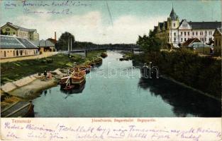1906 Temesvár, Timisoara; Józsefváros Bega részlet, híd. D. T. C., L. 1904. 24195. / Iosefin, river Bega (EK)