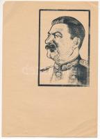 Pohárnok Zoltán (1905-1976): Sztálin. Klisé, papír, jelzés nélkül. 12x8 cm