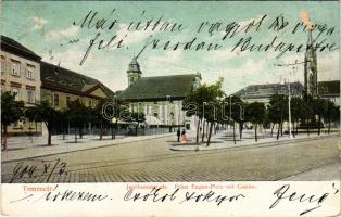 1904 Temesvár, Timisoara; Jenő herceg tér. D. T. C., L. 24196. / square (EB)