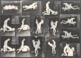 25 darab fekete-fehér erotikus foró, klf pozíciók bemutatásával, 10,5x7,5 cm