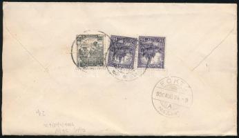 1926 Ajánlott levél Dömsödről vegyes 500K és 32f bérmentesítéssel