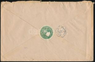 1922 Ajánlott levél 1000f és 350f Hivatalos bélyegekkel