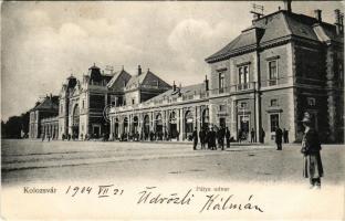 1904 Kolozsvár, Cluj; Pályaudvar, vasútállomás. D. T. C., L. 21881. / railway station