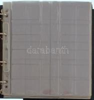 "NUMIS" zöld műbőr négygyűrűs érmeberakó album tokkal + 9db berakólap, egyenként ~34,5mm-e...