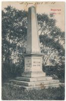 1909 Magyarigen, Ighiu; 1848-1849 honvéd emlékmű. Schäser Ferenc kiadása / Hungarian military monument (szakadás / tear)