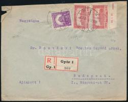 1926 Ajánlott levél 4000K és 4f vegyes bérmentesítéssel