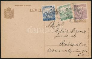 1923 Levelezőlap 3 db bélyeggel "EGER" - Budapest