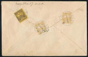 1914 Ajánlott helyi Arad levél 3 db Turul bélyeggel