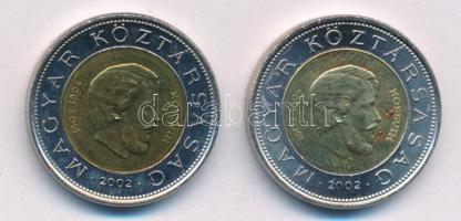 2002. 100Ft "Kossuth" (2xklf) kötőjeles és kötőjel nélküli változat T:AU,XF patina, kis karc