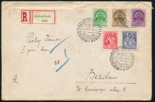 1942 Ajánlott levél 5 db bélyeggel "VIII. NEMZETKÖZI SPORTHÉT A BALATONON"