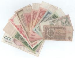Vegyes, 11db-os külföldi bankjegytétel, közte Indonézia 1984. 100R + Szovjetunió 1961. 50R + Belgium DN (1984-1986) 100Fr T:F,VG Mixed, 11pcs foreign banknote lot, within Indonesia 1984. 100 Rupiah + Soviet Union 1961. 50 Roubles + Belgium ND (1984-1986) 100 Francs C:F,VG